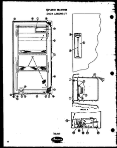 Door Assembly Diagram and Parts List for BRS15L  Amana Refrigerator