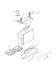 Door Panel Parts Diagram and Parts List for JDB8500AWX3  Jenn-Air Dishwasher