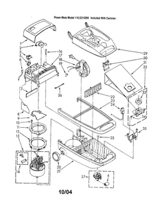 Canopy/body/wheels Diagram and Parts List for 1162335090  Kenmore Canister Vacuum