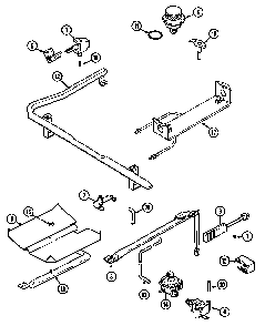 Gas controls Diagram and Parts List for MRG5729ADA  Maytag Range