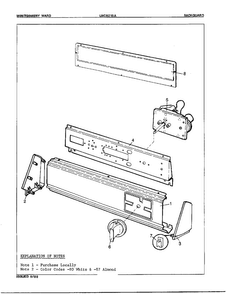 Backguard/explanation Of Notes Diagram and Parts List for 8215A REV A Norge Dryer