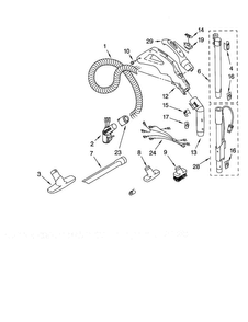 Hose And Attachments Diagram and Parts List for 11620712003  Kenmore Canister Vacuum