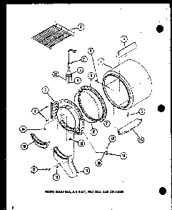 Front Bulkhead Diagram and Parts List for CE3402L P1118309WL Amana Dryer
