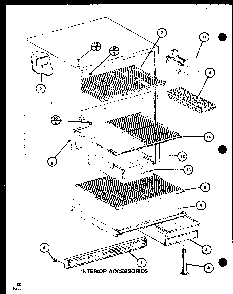Interior Accessories Diagram and Parts List for TM16G1-P76512-28W  Amana Refrigerator