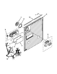 Inner Door Parts Diagram and Parts List for MDB6769PAW4  Maytag Dishwasher
