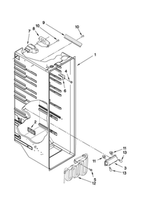Refrigerator Liner Parts Diagram and Parts List for MSD2273VES02  Maytag Refrigerator