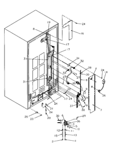 Cabinet Back Diagram and Parts List for SRD325S5W-P1199401WW  Amana Refrigerator