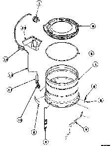 Outer Tub, Cover And Pressure Hose Diagram and Parts List for CW8202W2-PCW8202W2A  Crosley Washer