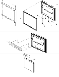 Freezer Door Diagram and Parts List for ABB1921DEQ1  Amana Refrigerator