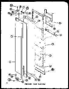 Freezer Door Assembly Diagram and Parts List for IMP2800A-P77314-1W  Amana Refrigerator