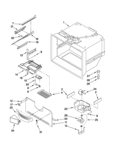Freezer Liner Parts Diagram and Parts List for MBF2258WES1  Maytag Refrigerator