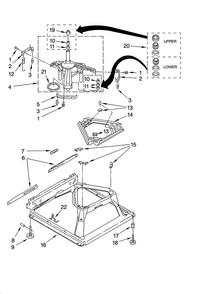 Machine Base Parts Diagram and Parts List for NTW5100TQ1  Amana Washer