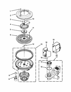 Pump And Motor Parts Diagram and Parts List for MDBH980AWW0  Maytag Dishwasher