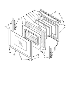 Door Parts Diagram and Parts List for AER5844VCW1  Amana Range