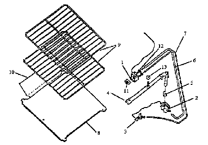 Lower Oven Components Diagram and Parts List for SAK39DA ALL Amana Range