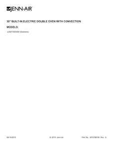 Cover Sheet Diagram and Parts List for JJW2730DS00  Jenn-Air Wall Oven