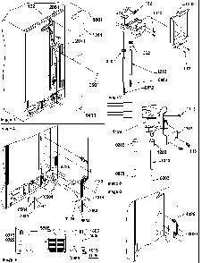Cabinet Back Diagram and Parts List for SRD22VPW-P1190320WW  Amana Refrigerator