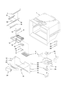 Freezer Liner Parts Diagram and Parts List for MBF2258WEW0  Maytag Refrigerator