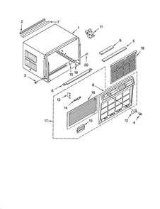 Cabinet Assembly Diagram and Parts List for CAH24WCR1  Crosley Air Conditioner