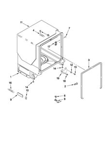 Tub And Frame Parts Diagram and Parts List for MDB6769AWQ3  Maytag Dishwasher