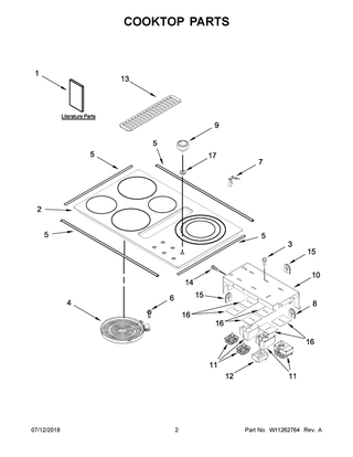 Cooktop Parts Diagram and Parts List for JED3536GB01  Maytag Cooktop