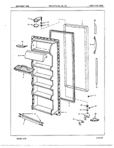 Fresh Food Door Diagram and Parts List for 21774A  Admiral Refrigerator