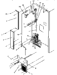 Cabinet Back Diagram and Parts List for TR21S4W-P1196102WW  Amana Refrigerator