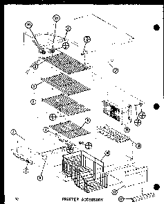 Freezer Accessory Diagram and Parts List for SR19F1-L-P77000-8WL  Amana Refrigerator