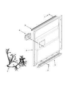 Inner Door Parts Diagram and Parts List for JDB9200CWP2  Jenn-Air Dishwasher