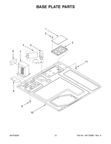 Base Plate Parts Diagram and Parts List for JMDFS30HM02  Jenn-Air Microwave