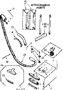 Attachment Parts Diagram and Parts List for 11625933  Kenmore Canister Vacuum