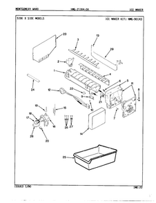 Ice Maker Diagram and Parts List for 21304A  Admiral Refrigerator