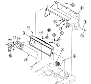Control Assy Diagram and Parts List for SWT020LN  Speed Queen Washer