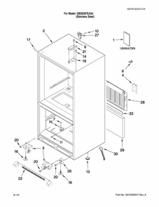 Cabinet Parts Diagram and Parts List for GB5526FEAS4  Maytag Refrigerator