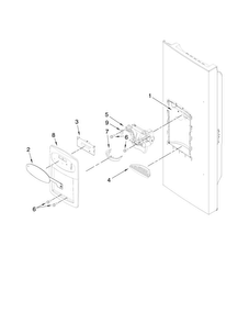 Dispenser Front Parts Diagram and Parts List for MFI2067AES7  Maytag Refrigerator
