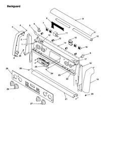 Backguard Diagram and Parts List for ARTC8600LL P1143819LL Amana Range