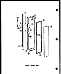 Freezer Door Assy Diagram and Parts List for ESR22N-P73320-45W  Amana Refrigerator