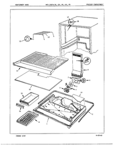 Freezer Compartment Diagram and Parts List for 19284A  Admiral Refrigerator