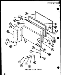 Freezer Door Parts 2 Diagram and Parts List for IC3K-P7621309W-TM  Amana Refrigerator