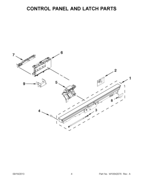 03 - CONTROL PANEL AND LATCH PARTS Diagram and Parts List for JDB8200AWS3  Maytag Dishwasher