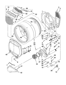 Bulkhead Parts Diagram and Parts List for MGDE300VF2  Maytag Dryer