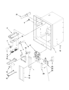 Refrigerator Liner Parts Diagram and Parts List for MFI2665XEW1  Maytag Refrigerator