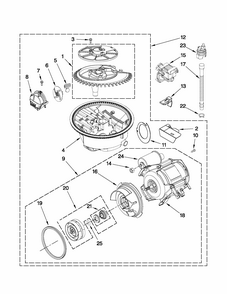Pump And Motor Parts Diagram and Parts List for MDB8959AWS5  Maytag Dishwasher