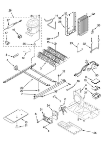 Unit Parts Diagram and Parts List for MSD2552VEB00  Maytag Refrigerator