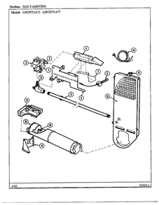 Gas Carrying Diagram and Parts List for 8751A71  Norge Dryer