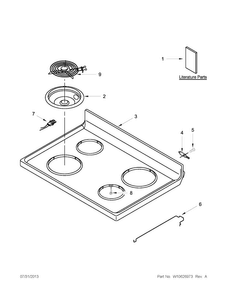 Cooktop Parts Diagram and Parts List for ACR4530BAW0  Amana Range