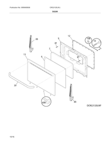 Door Diagram and Parts List for CRG3120LWJ  Crosley Range