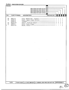 Freezer Door Page 3 Diagram and Parts List for HMG-22912-0C  Admiral Refrigerator