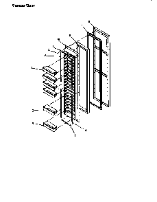 Freezer Door Diagram and Parts List for SX25S-P1198902WL  Amana Refrigerator