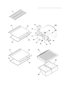 Shelves Diagram and Parts List for CRT174LW9  Crosley Refrigerator
